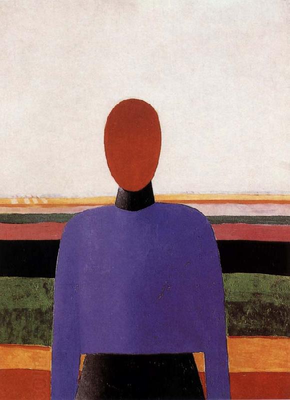 Kasimir Malevich The Bust of girl  wear purple dress China oil painting art